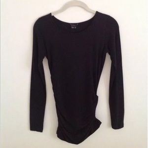 NWT Theory Black Ruched Long Sleeve Tunic Size S